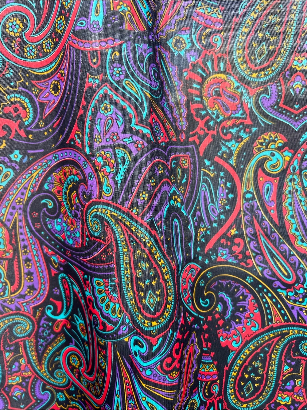 Vintage Polyester Woven Paisley Scarf
